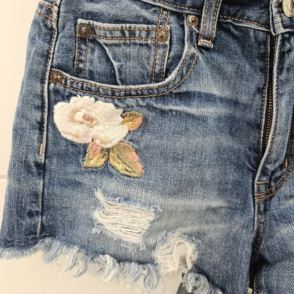 Vintage hi rise festival embroidered denim shorts sz 2 - Picture 2 of 7